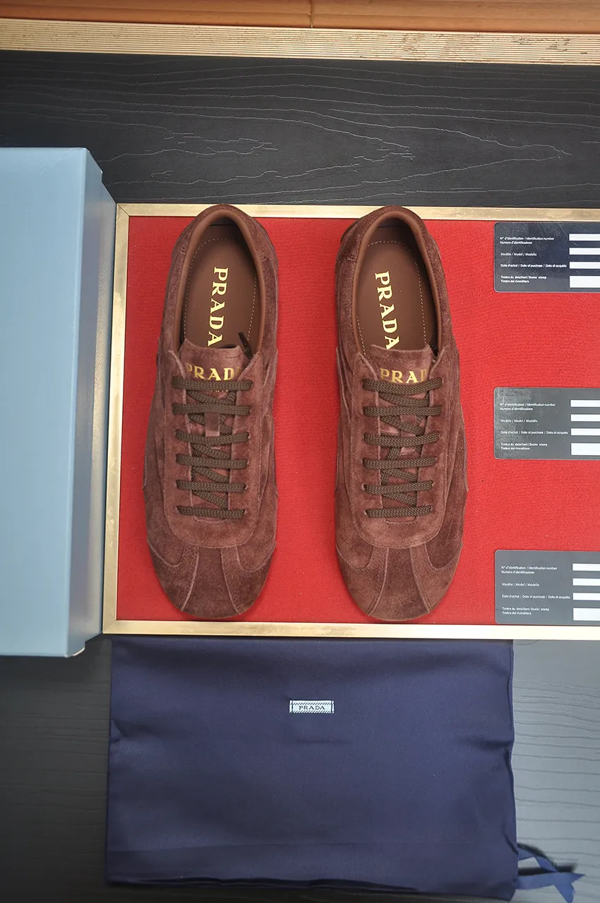 Men's shoes 💰560💶【PRADA】Prada casual shoes for couples, originally developed 1:1, made of high-mercerized cowhide with imported cowhide, silk sheepskin lining, rubber outsole, comfortable and soft on the feet, size for women: 35 to 40. Male 38 to 48💰🔥🔥🔥🔥🔥